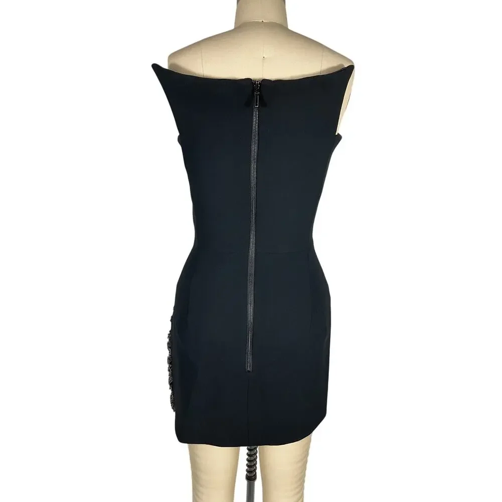 Maticevski Embellished Black Reveal Mini Dress Size Uk 8 / US 4 - Picture 3 of 7